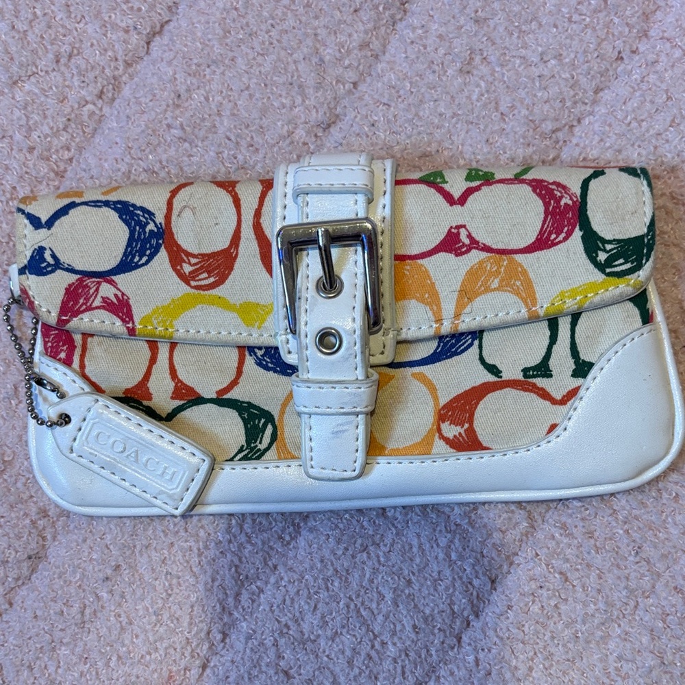 Coach Multicolor Signature Canvas Clutch